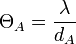 \theta_a=\frac{\lambda}{d_{a}}