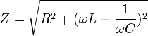 z = \sqrt{r^2 + (\omega l - \frac{1}{\omega c})^2}