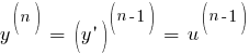 описание: y^(n)</h2>=</h2>(y prime)^(n-1)</h2>=</h2>u^(n-1)