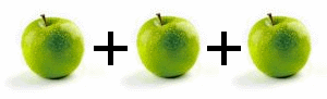 пример сложения с яблоками