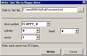 запись бинарного файла на дискету