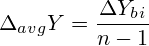 \delta_{avg}y = \frac{\delta y_b_i}{n-1}