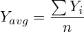 y_{avg} = \frac{\sum y_i}{n}