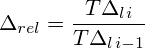 \delta_{rel}=\frac{t\delta_l_i}{t\delta_l_{i-1}}