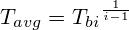 t_{avg} = {t_b_i}^{\frac{1}{i-1}}