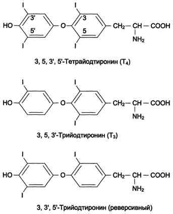 рис. 11-17. структура гормонов щитовидной железы.