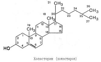 структурная формула холестерина (холестерола)