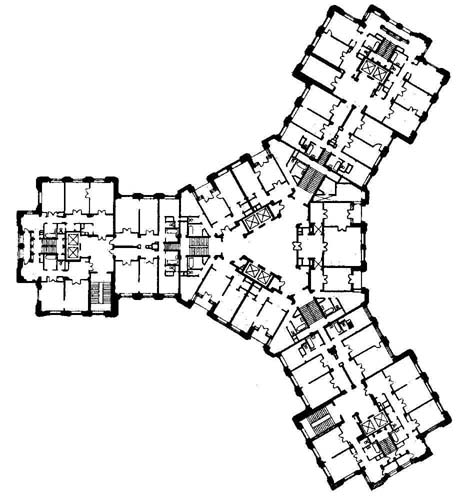 план типового этажа высотной части (щелкните для увеличения)