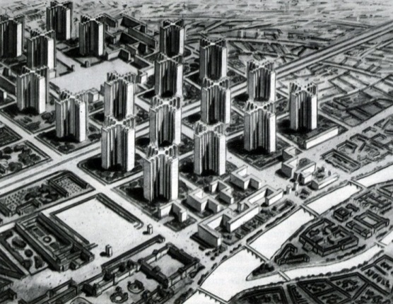 предложение ле корбюзье по реконструкции парижского центра, получившее широкую известность под именем \'плана вуазена\' (1925 г.)