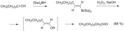 гидроборирование — окисление гексина-1