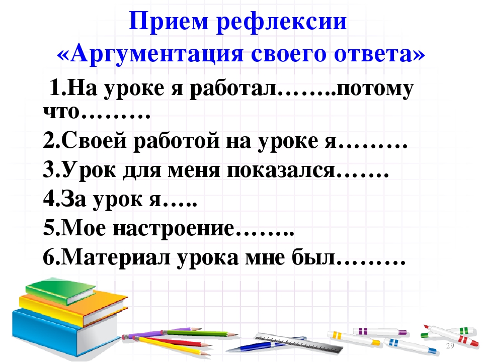 Рефлексия на уроке в начальной школе презентация