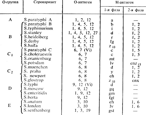 Схема кауфмана уайта сальмонелл