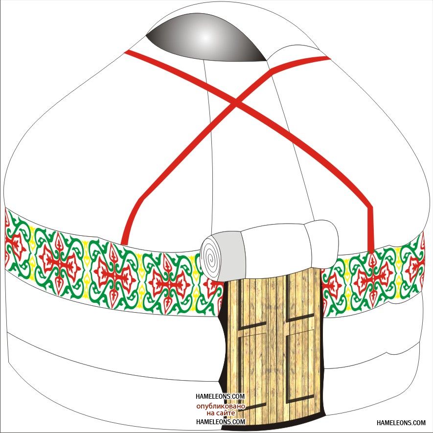 Казахская юрта рисунок карандашом