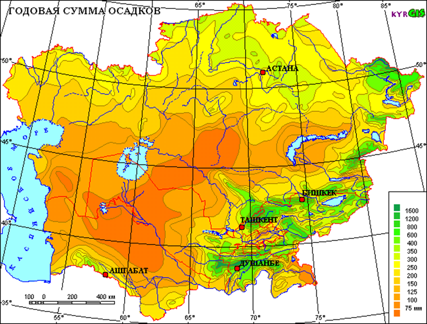 Годовой уровень осадков. Климатическая карта средней Азии. Климатическая карта центральной Азии. Казахстан климат картс. Карта климата Западного Казахстана осадки.