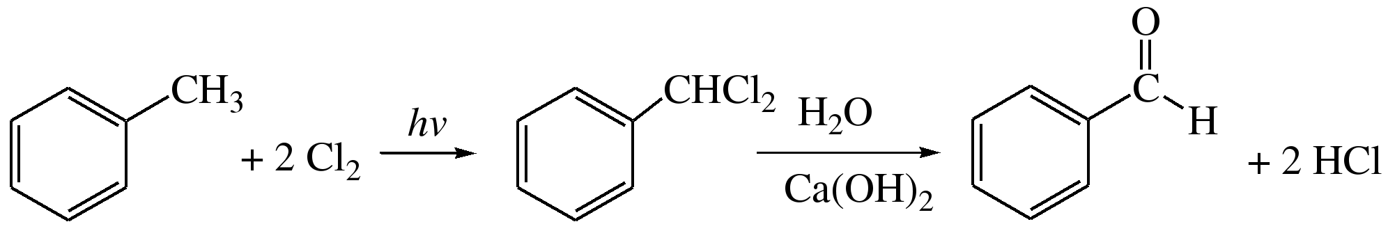 Бензальдегид получение из толуола в 2 стадии. Хлористый бензил бензальдегид. Из толуола бензальдегид в 2 стадии. Получение бензальдегида из хлорметилбензола. Бензол альдегид