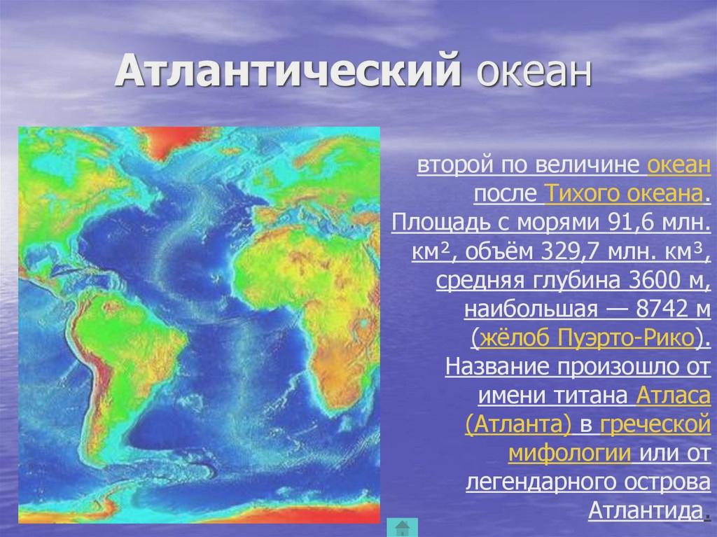 Климатических поясах расположен атлантический океан