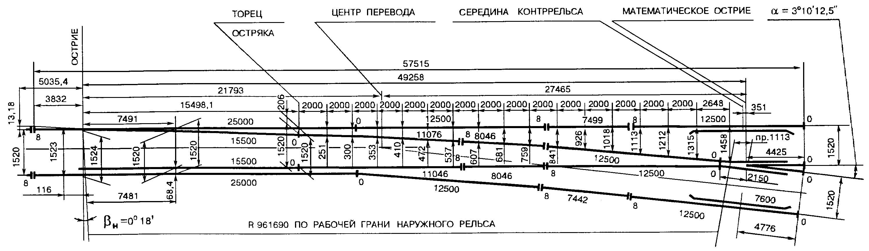 Брус железобетонный для стрелочных переводов