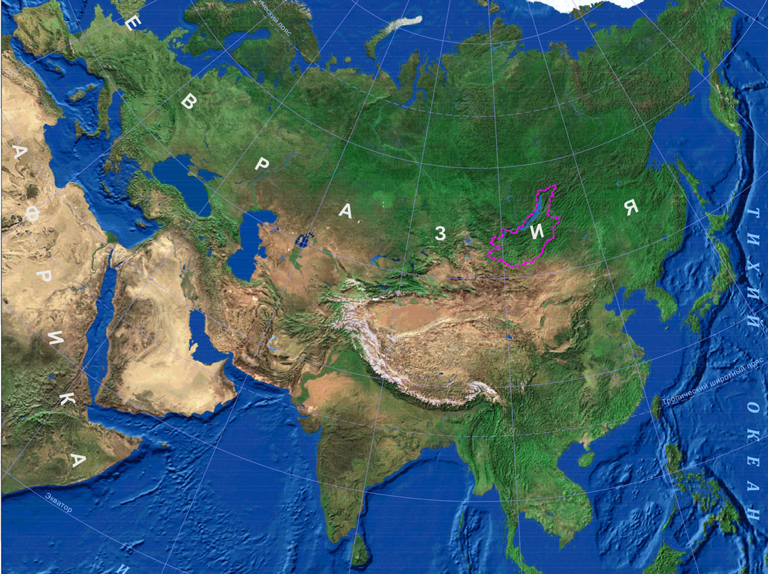 Физическая карта азии подробная