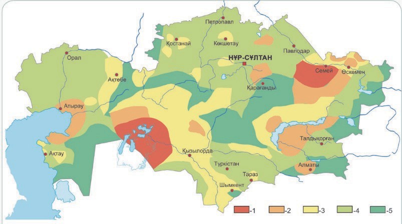 Экологические проблемы казахстана карта