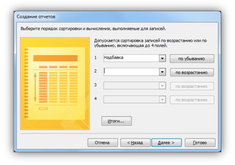Выберите порядок. Порядок сортировки. Порядок сортировки access. Поле для сортировки. Макет ступенчатый в мастере отчетов.