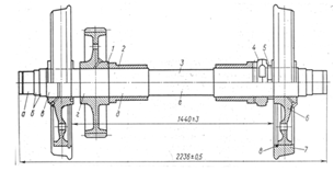 Колесная пара 2тэ116 чертеж
