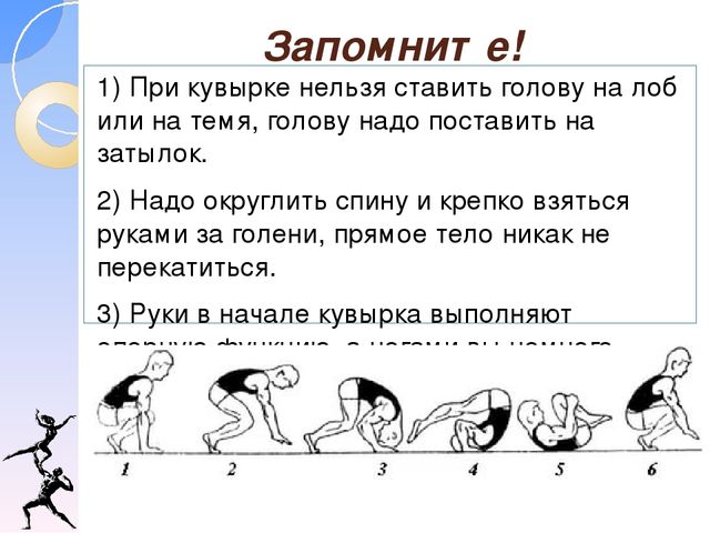 Обучение технике кувырка вперед план конспект