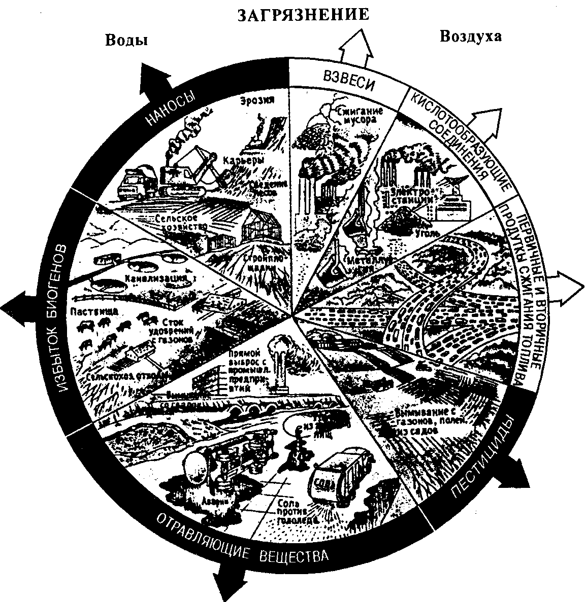 Схема загрязнения окружающей среды
