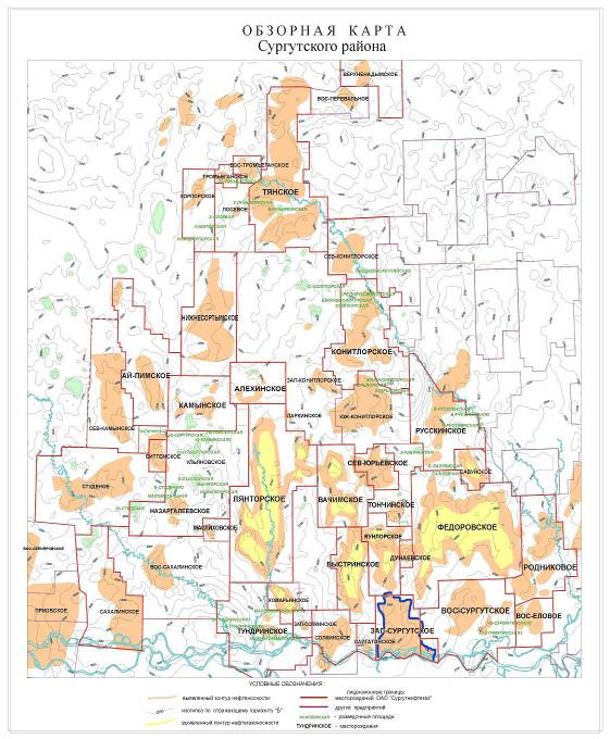 Сургутнефтегаз карта федоровского месторождения
