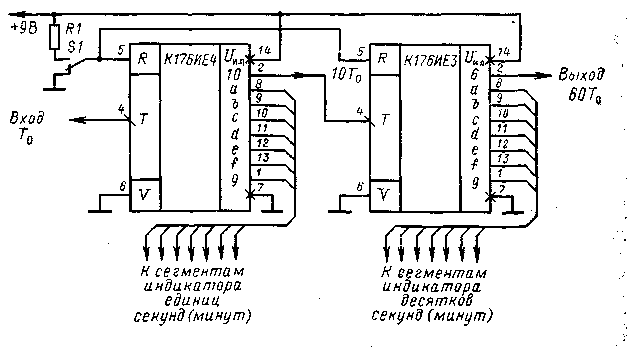 Схема часов к176ие18