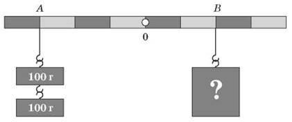 Груз какой массы надо подвесить в точке в см рисунок чтобы рычаг находился в равновесии