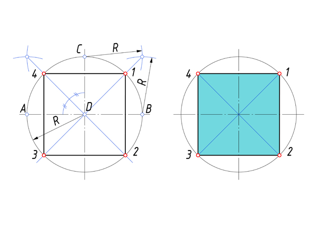 Чертеж квадрата геометрия