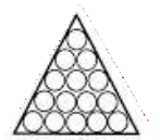 Шары расположены в форме треугольника