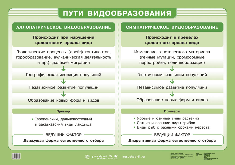 Процессы образования видов презентация 9 класс пономарева