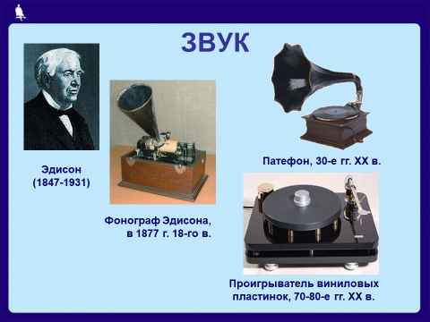 Фонограф Эдисона 1877. Акустический Фонограф. Созданный прибор для записи звуков называли фонографом.. Как назывался первый прибор для записи звуков?.