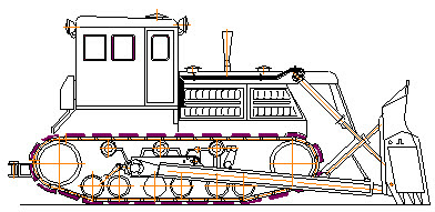 Чертеж бульдозера в автокаде