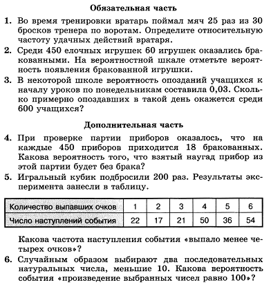 Вероятность случайного события 7 класс дорофеев презентация