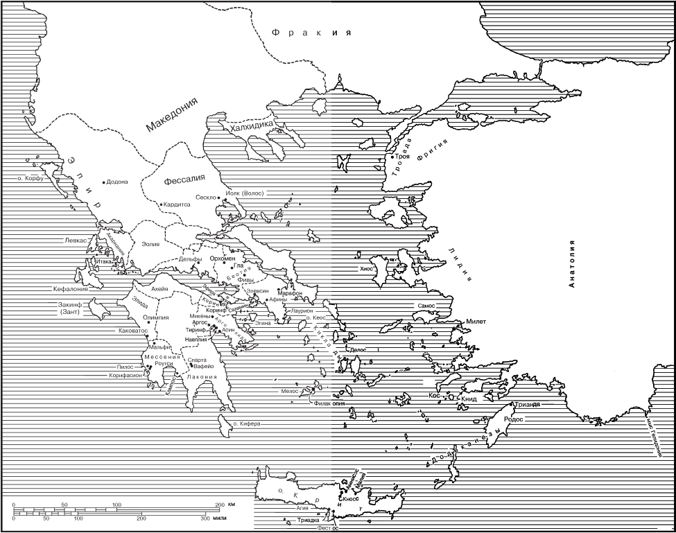 Греция контурная карта