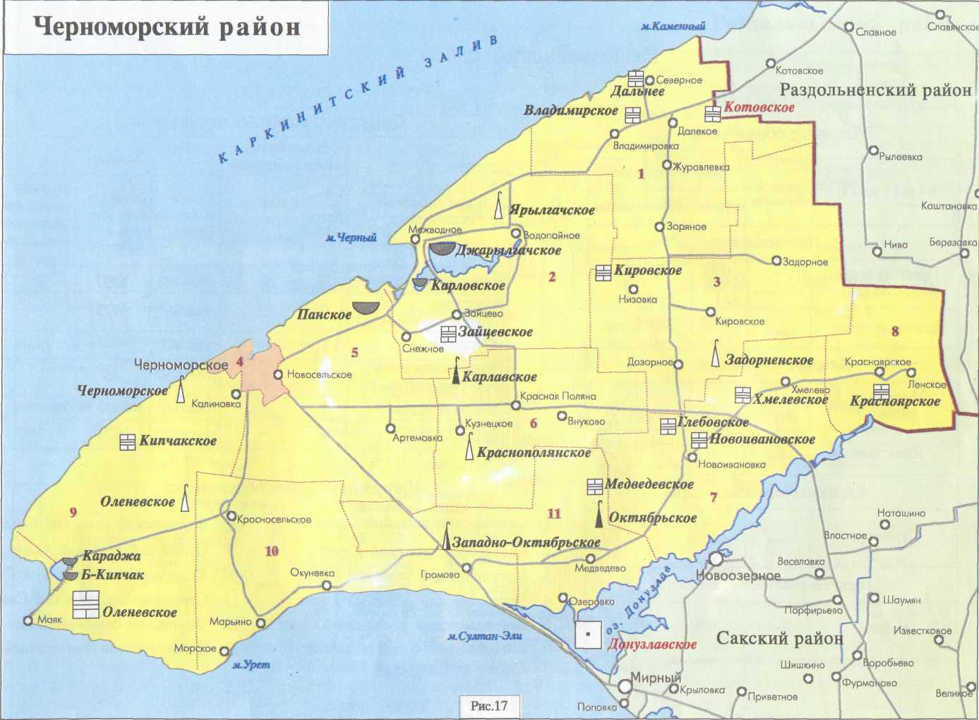 Черноморский район карта