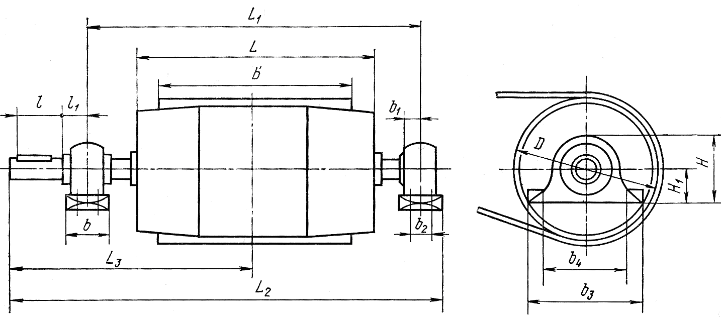 Чертеж приводного барабана ленточного конвейера