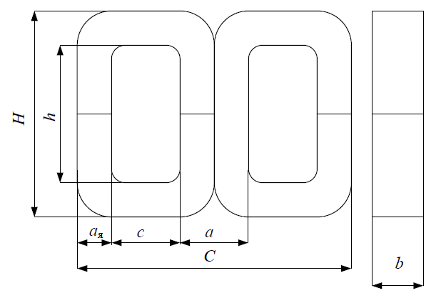 Чертеж магнитопровода трансформатора