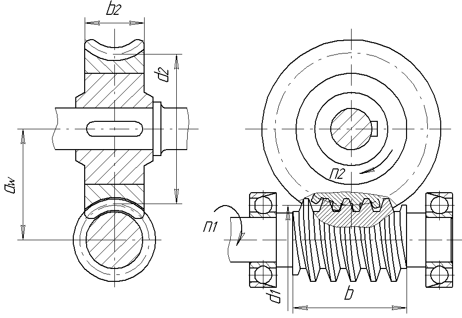 Червячное колесо чертеж с обозначениями