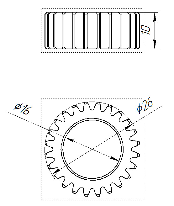 Шестеренка чертеж с размерами
