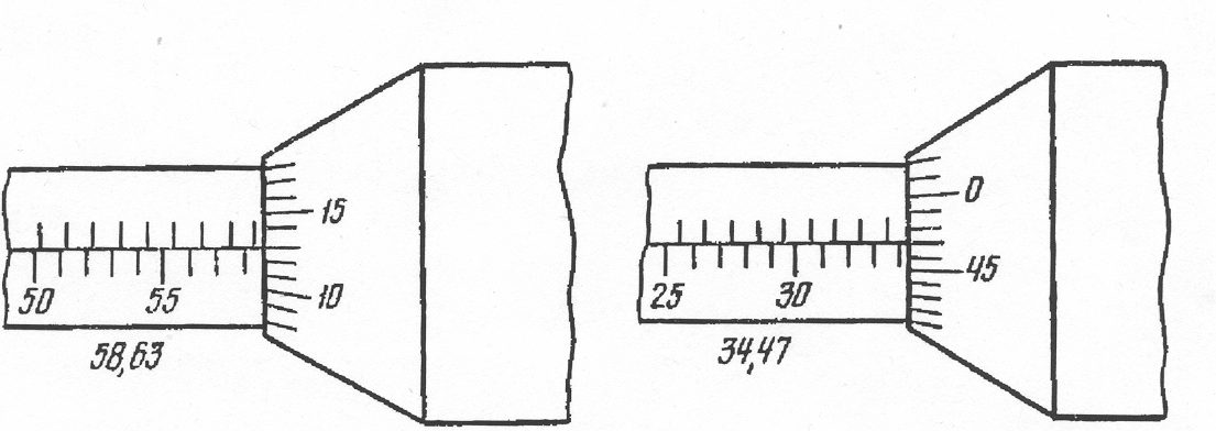 Как определить показания микрометра по рисунку