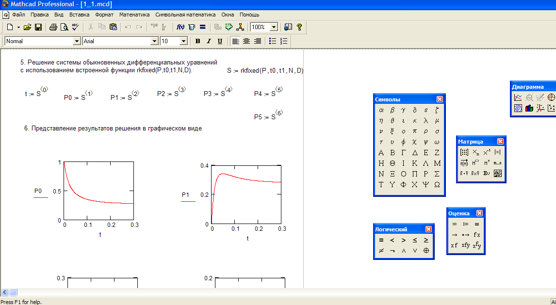 Как нарисовать график в mathcad