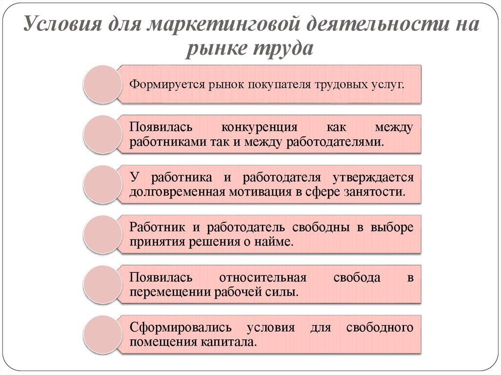 Предлагаемые условия работы