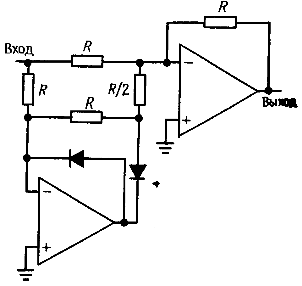 Схема питания операционной. Двухполупериодный прецизионный выпрямитель на ОУ. Выпрямитель сигнала на ОУ. Двухполупериодный выпрямитель на операционном усилителе. Выпрямитель на ОУ С однополярным питанием.