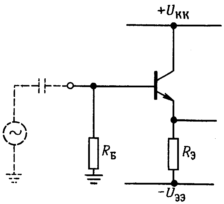 Схема эмиттерного повторителя на биполярном транзисторе