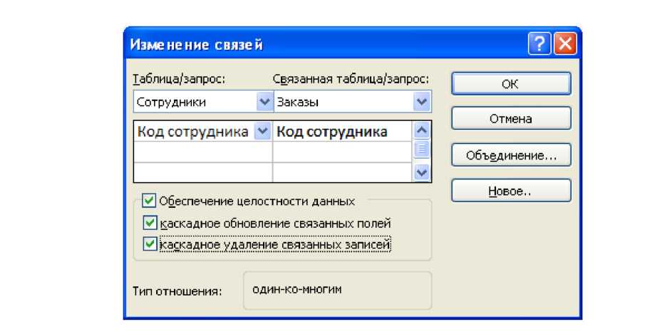 Код сотрудника. Каскадное удаление связанных данных. Каскадное обновление связанных полей. Каскадное обновление связанных полей access примеры. Каскадное удаление данных это.