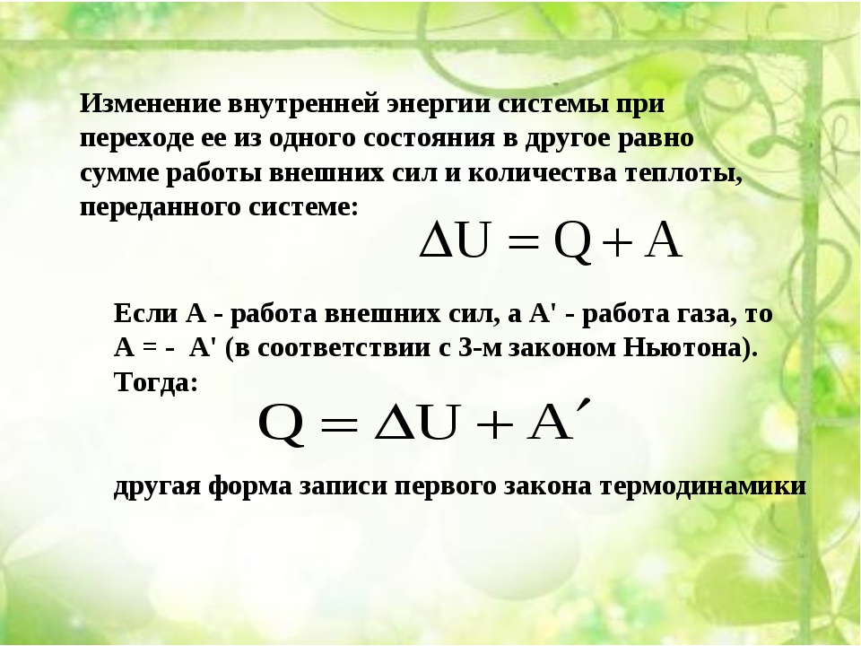 На рисунке изображен процесс изменения внутренней энергии тела путем