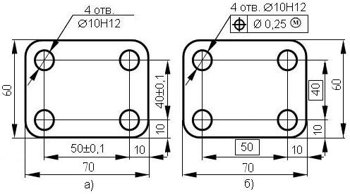 Расстояние отверстия. Координаты отверстий на чертеже. Размер между крепежными отверстиями. Допуск между отверстиями. Допуски между отверстиями на чертежах.